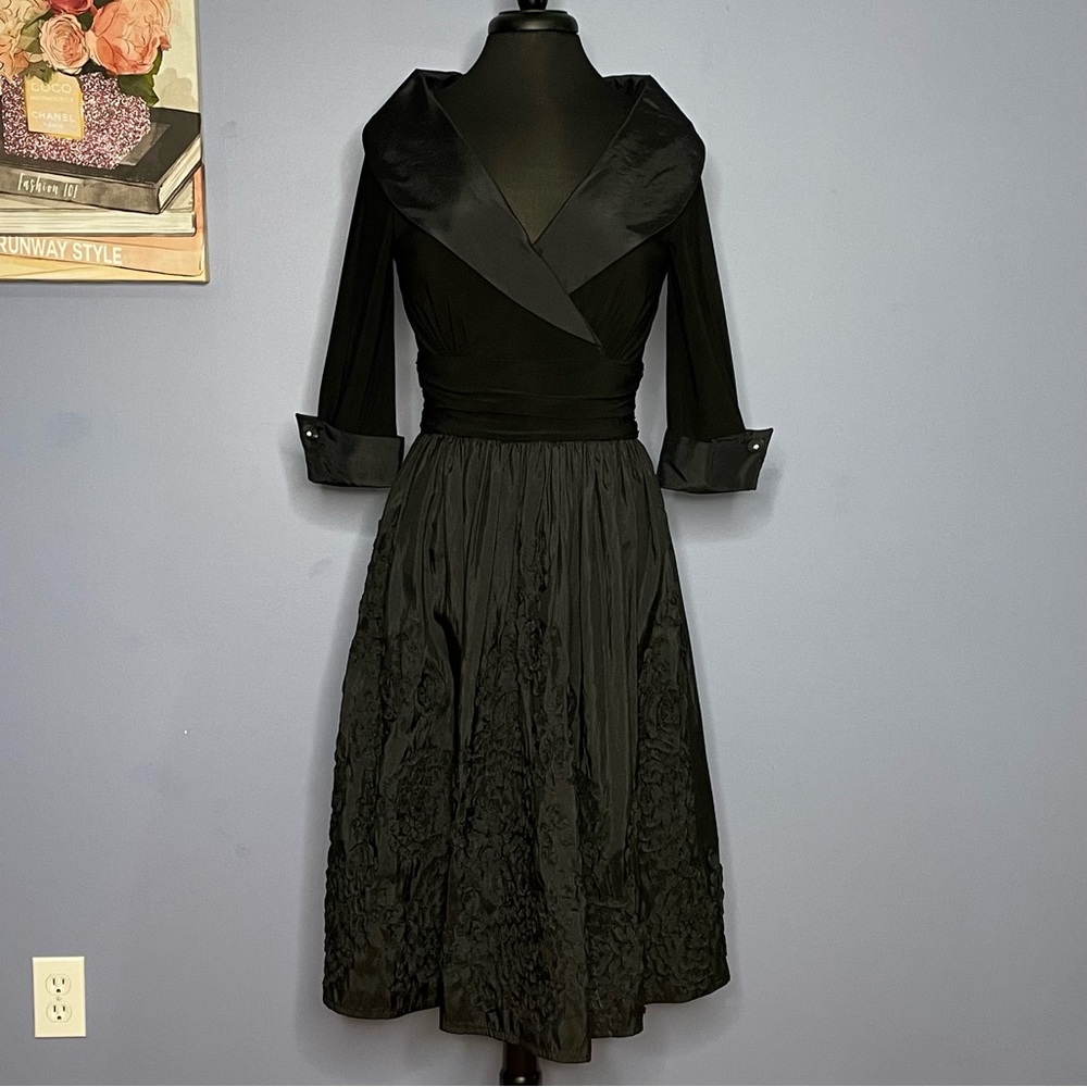Jessica Howard Black Satin Wedding Dress